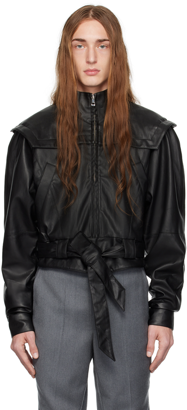 Situationist Black Zip Faux-leather Jacket