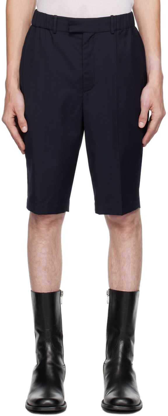 Situationist Navy Three-pocket Shorts In Dark Blue
