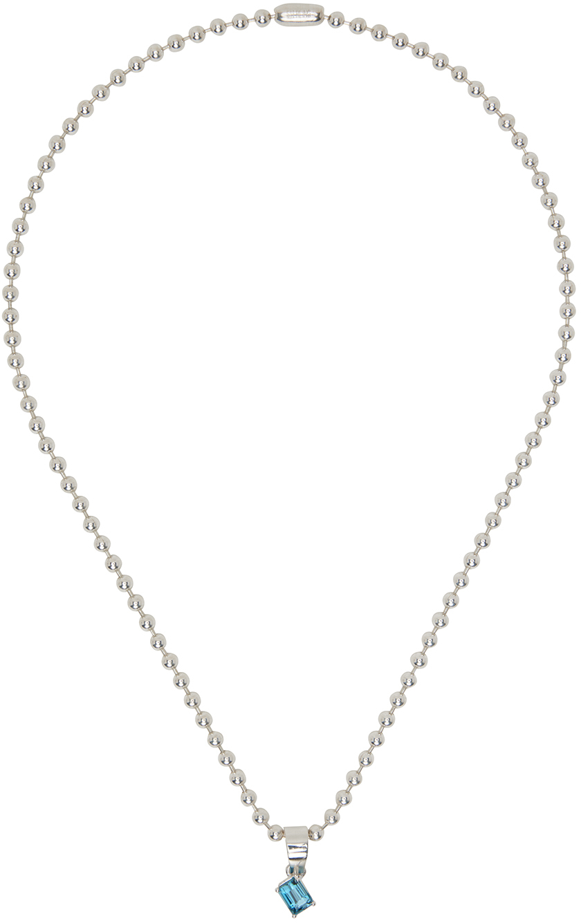 Martine Ali SSENSE Exclusive Silver & Blue Topaz London Necklace