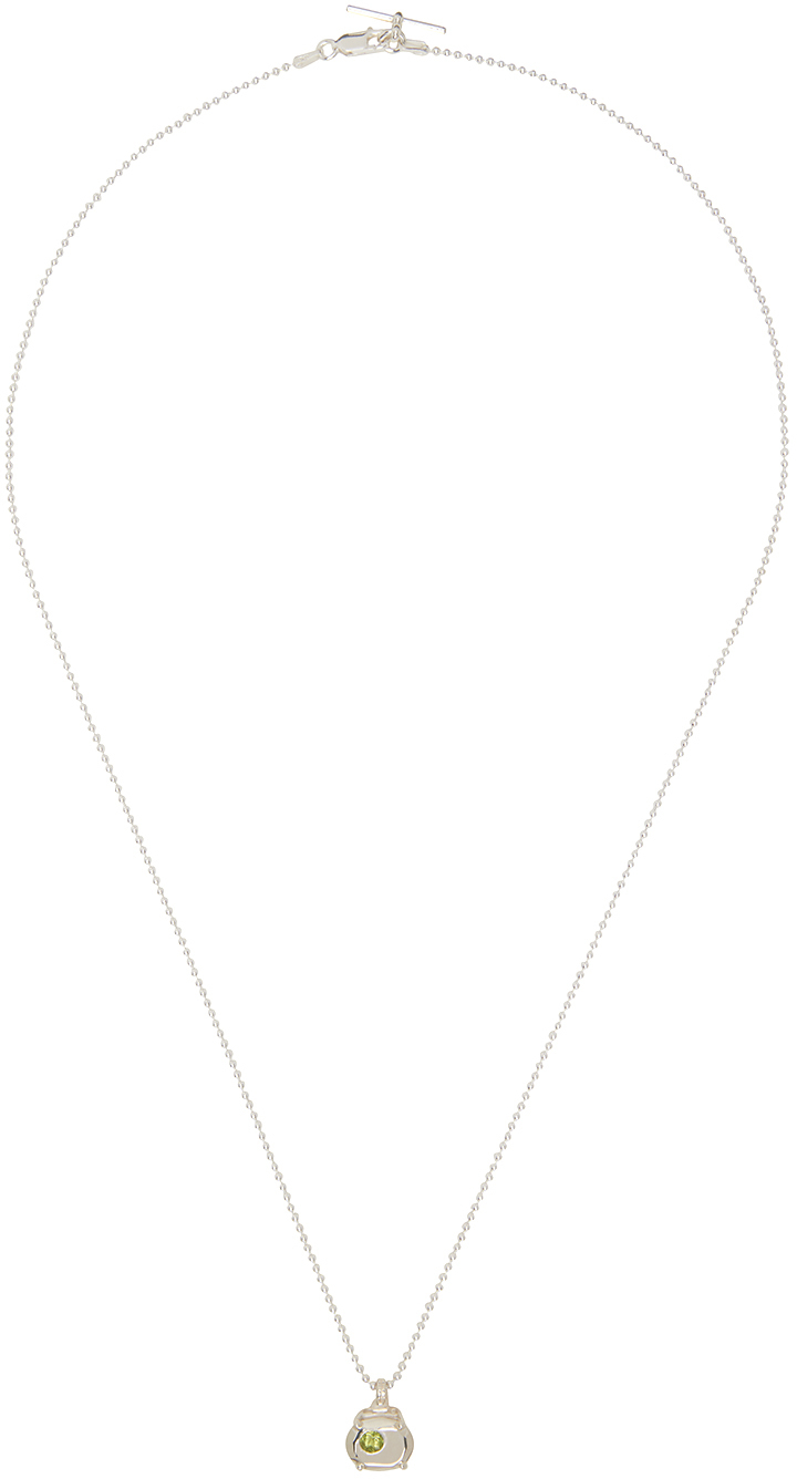 Martine Ali SSENSE Exclusive Silver Peridot Necklace