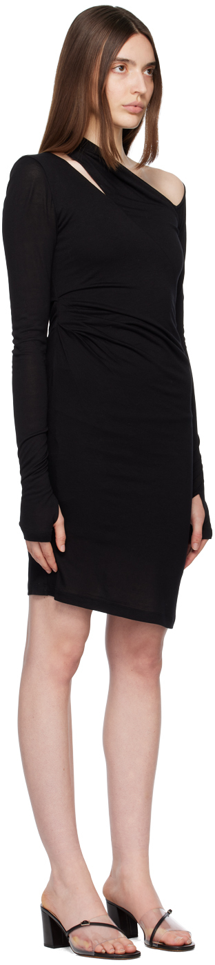 Helmut Lang Viscose Dress In Basalt Black - Yvm