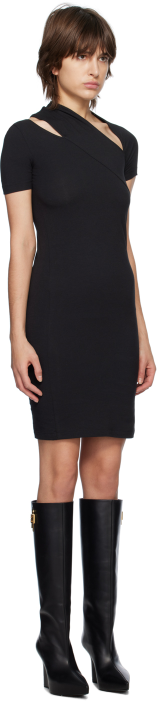 Helmut Lang Black Slash Tee Midi Dress In Black - 001