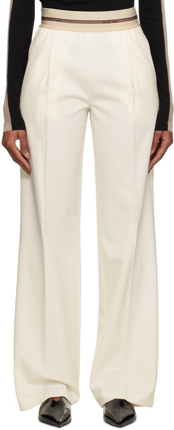 Helmut Lang Off-White Pleated Trousers