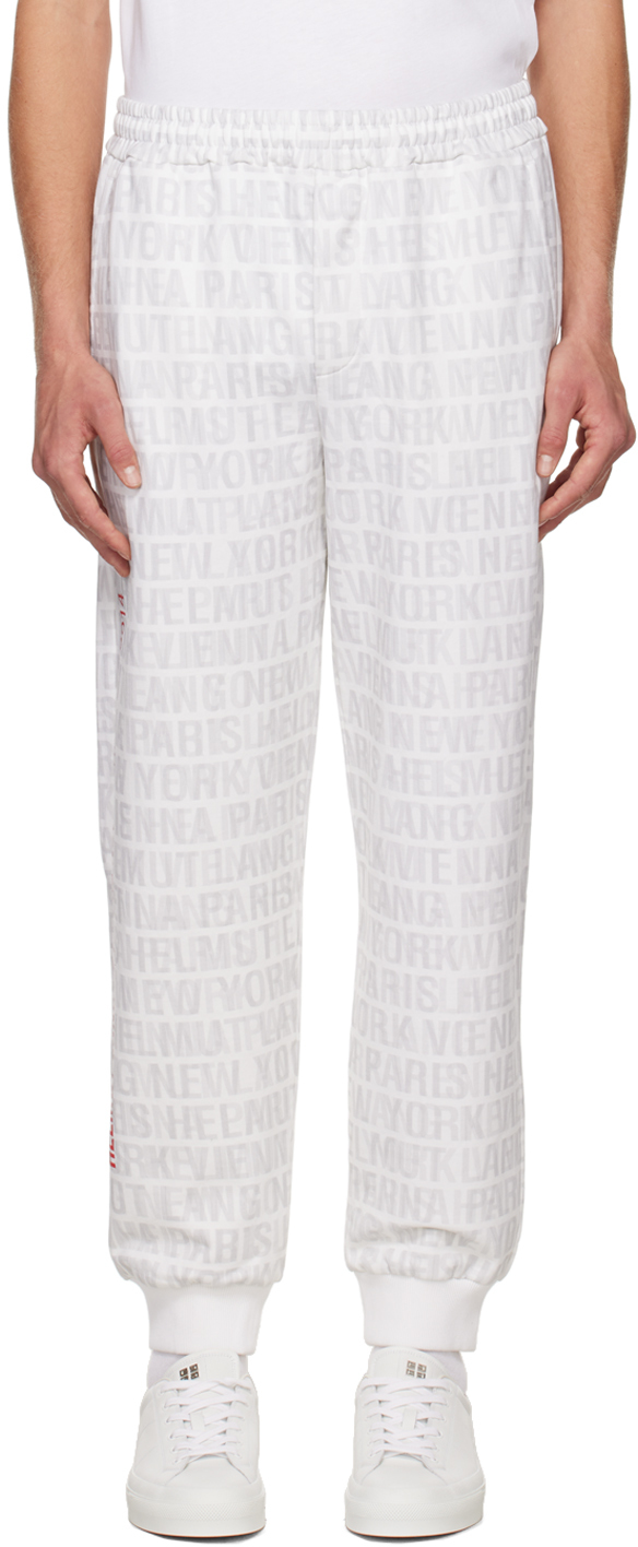 Helmut Lang White Printed Lounge Pants