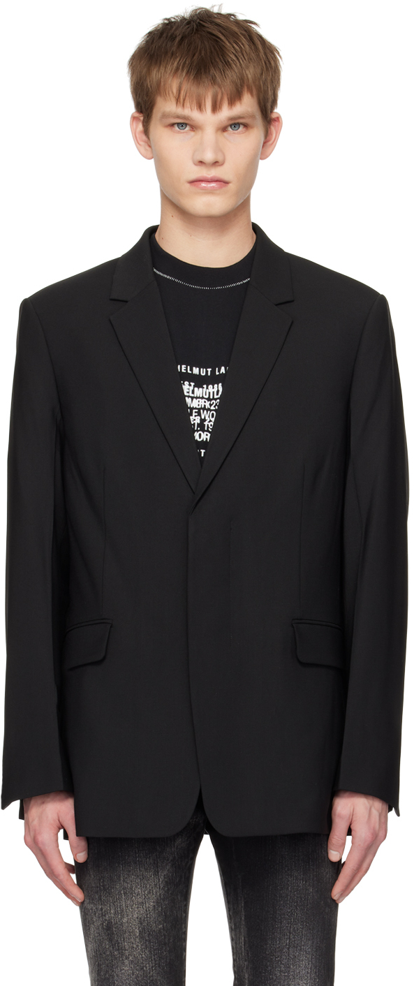 Helmut Lang Single-breasted Notched Blazer In Black