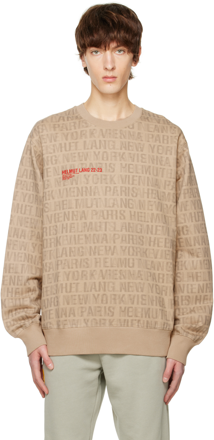 Helmut Lang Tan Printed Sweatshirt
