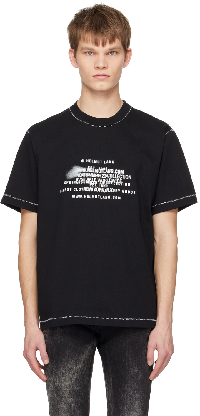 Helmut Lang Men's Spray Graphic Cotton T-shirt In Black