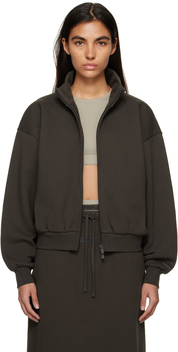 Gray Full Zip Jacket by Fear of God ESSENTIALS on Sale