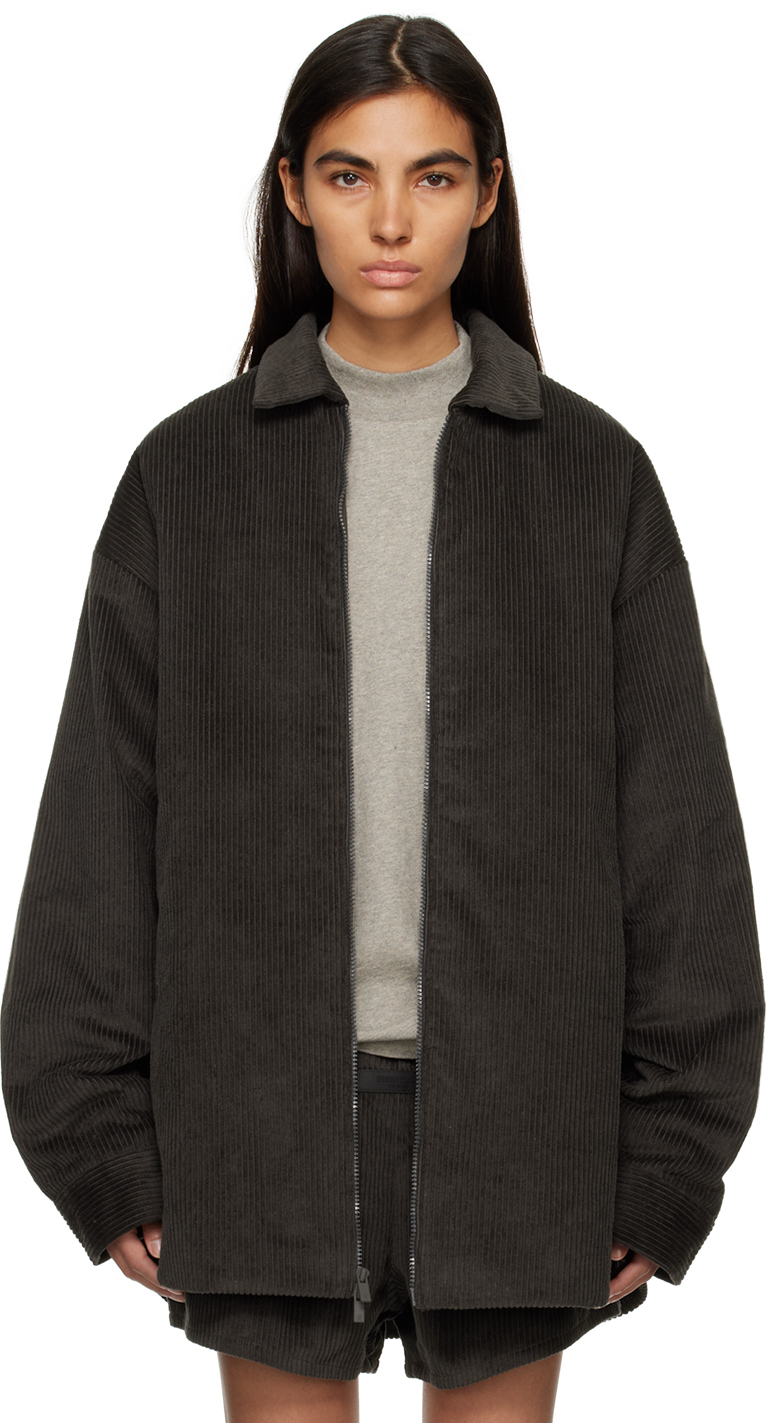 Fear of God ESSENTIALS: Gray Shirttail Jacket | SSENSE