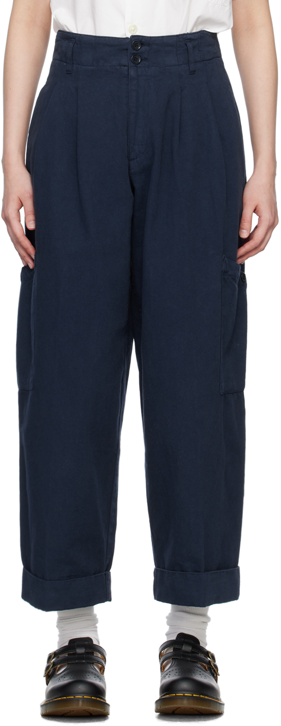 Ymc You Must Create Navy Grease Trousers In 40-navy