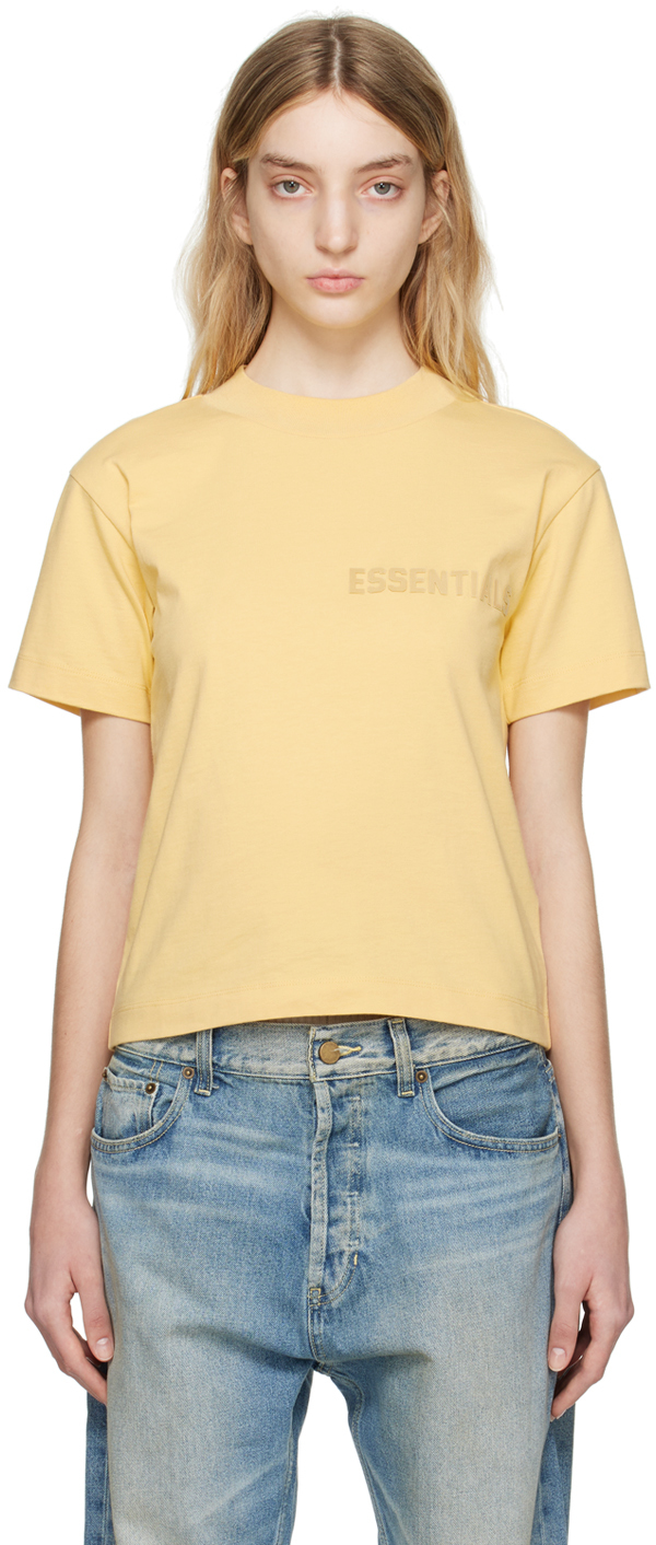 Essentials Yellow Crewneck T-shirt In Light Tuscan