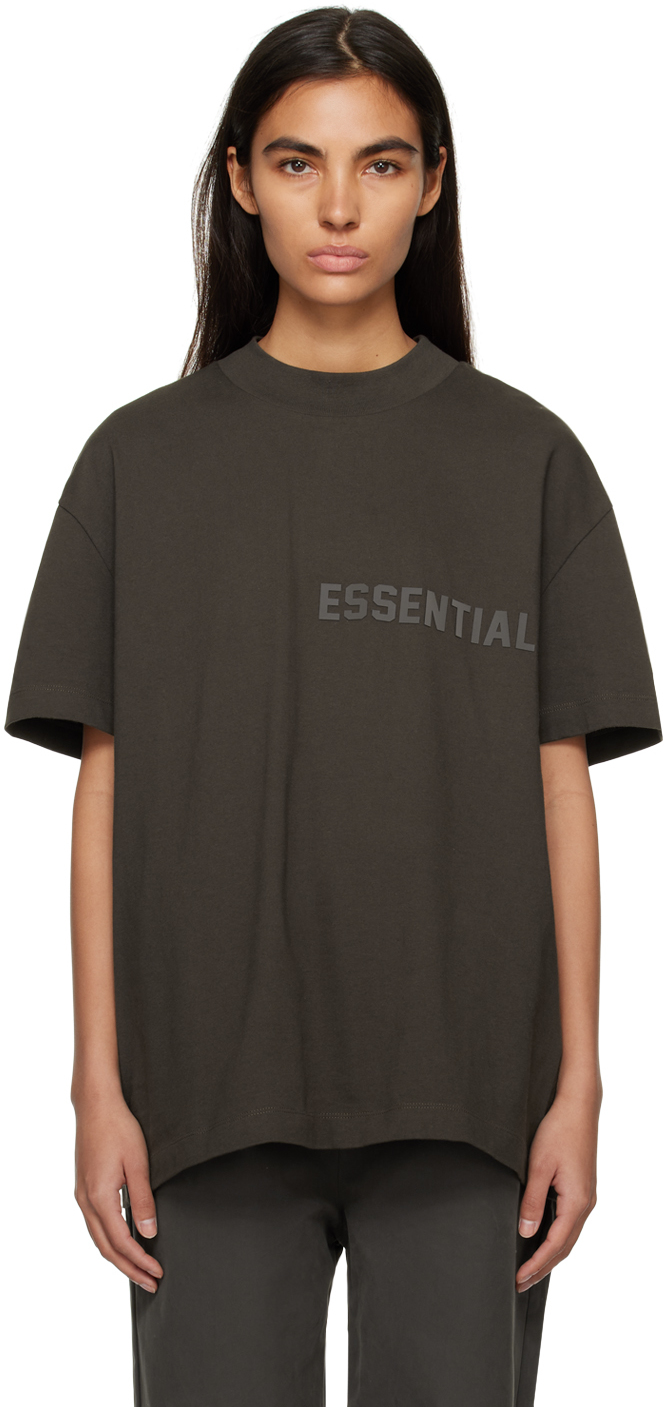 Essentials: Gray Crewneck T-Shirt | SSENSE Canada