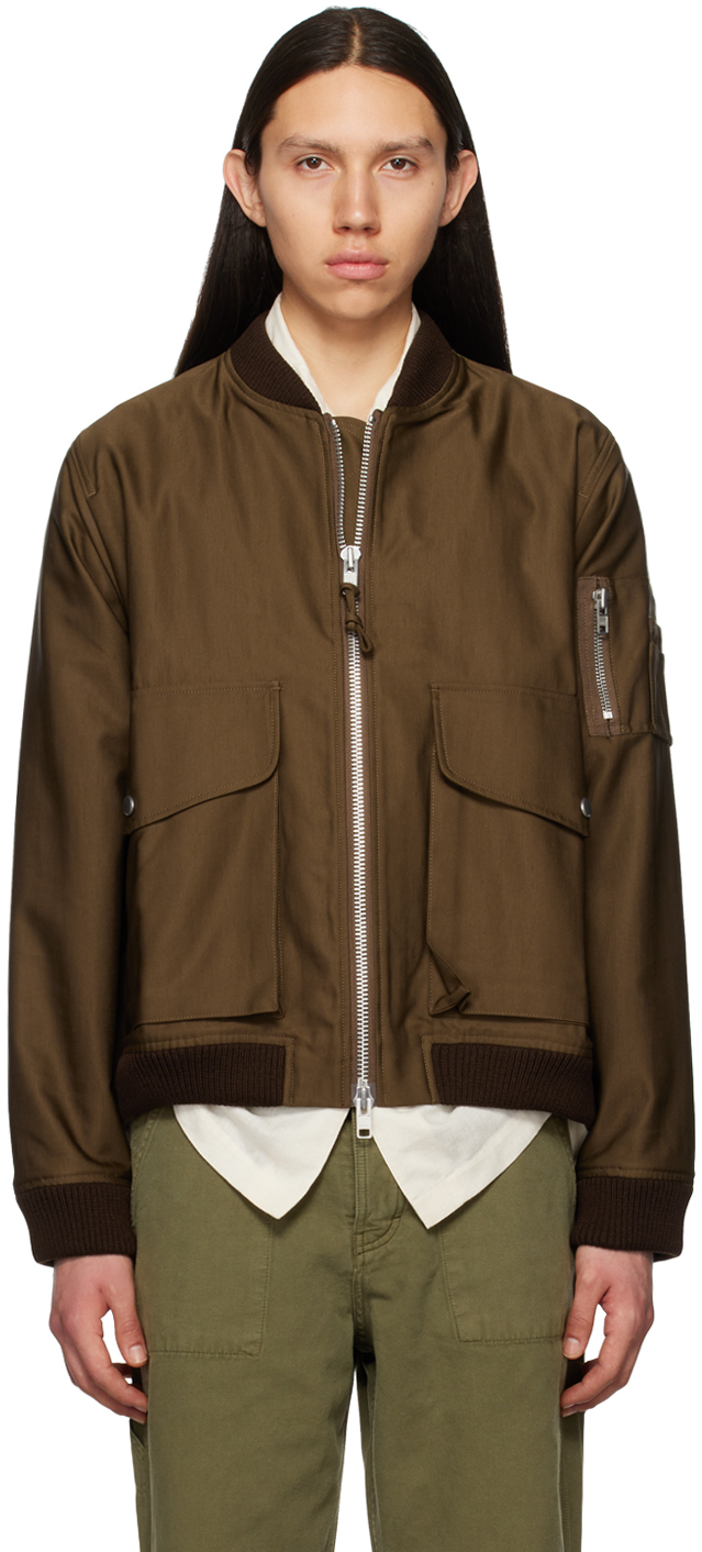 YMC: Brown Bros Bomber Jacket | SSENSE UK