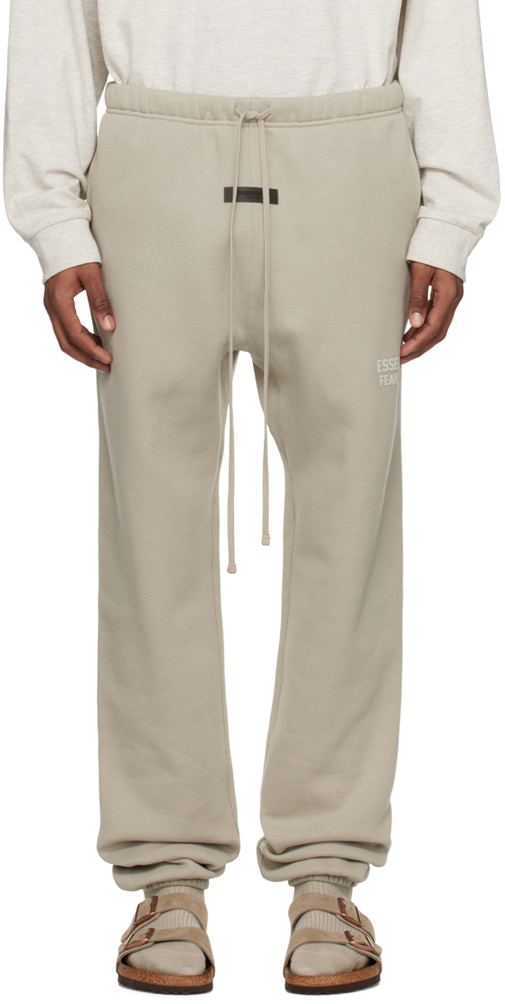 Essentials Gray Drawstring Lounge Pants In Seal
