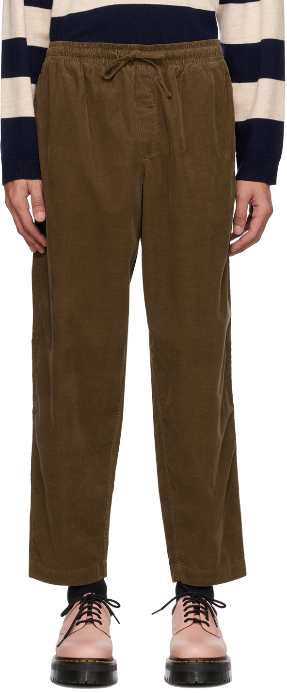 YMC: Brown Alva Trousers | SSENSE UK