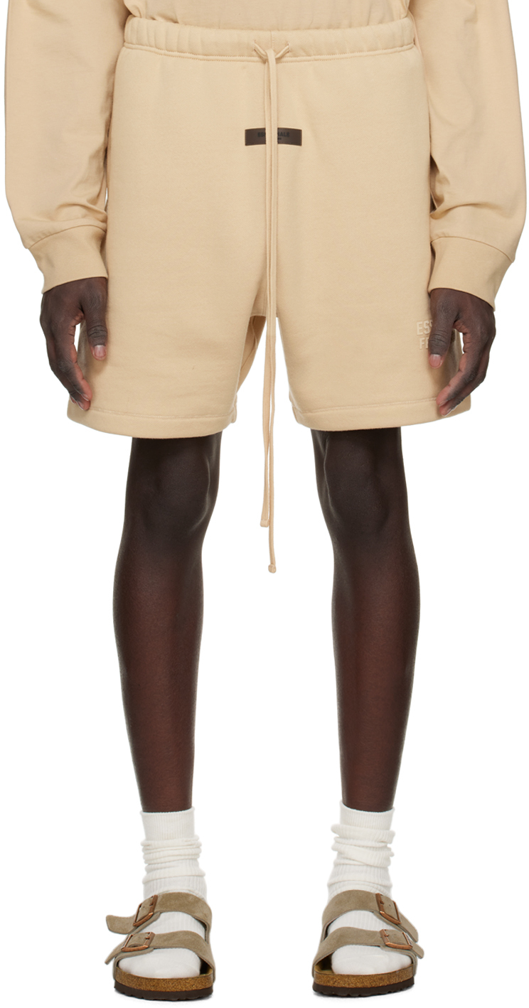 Fear of God ESSENTIALS: Beige Drawstring Shorts | SSENSE