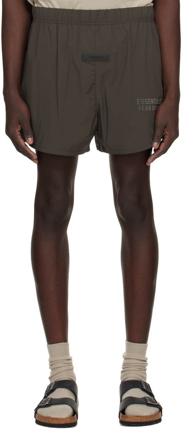 Essentials Gray Bungee Drawstring Shorts