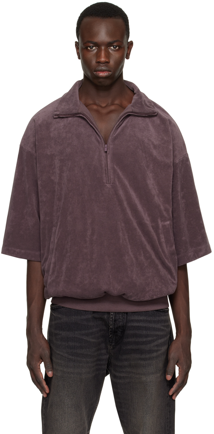 Essentials Purple Half-zip Sweatshirt In Plum