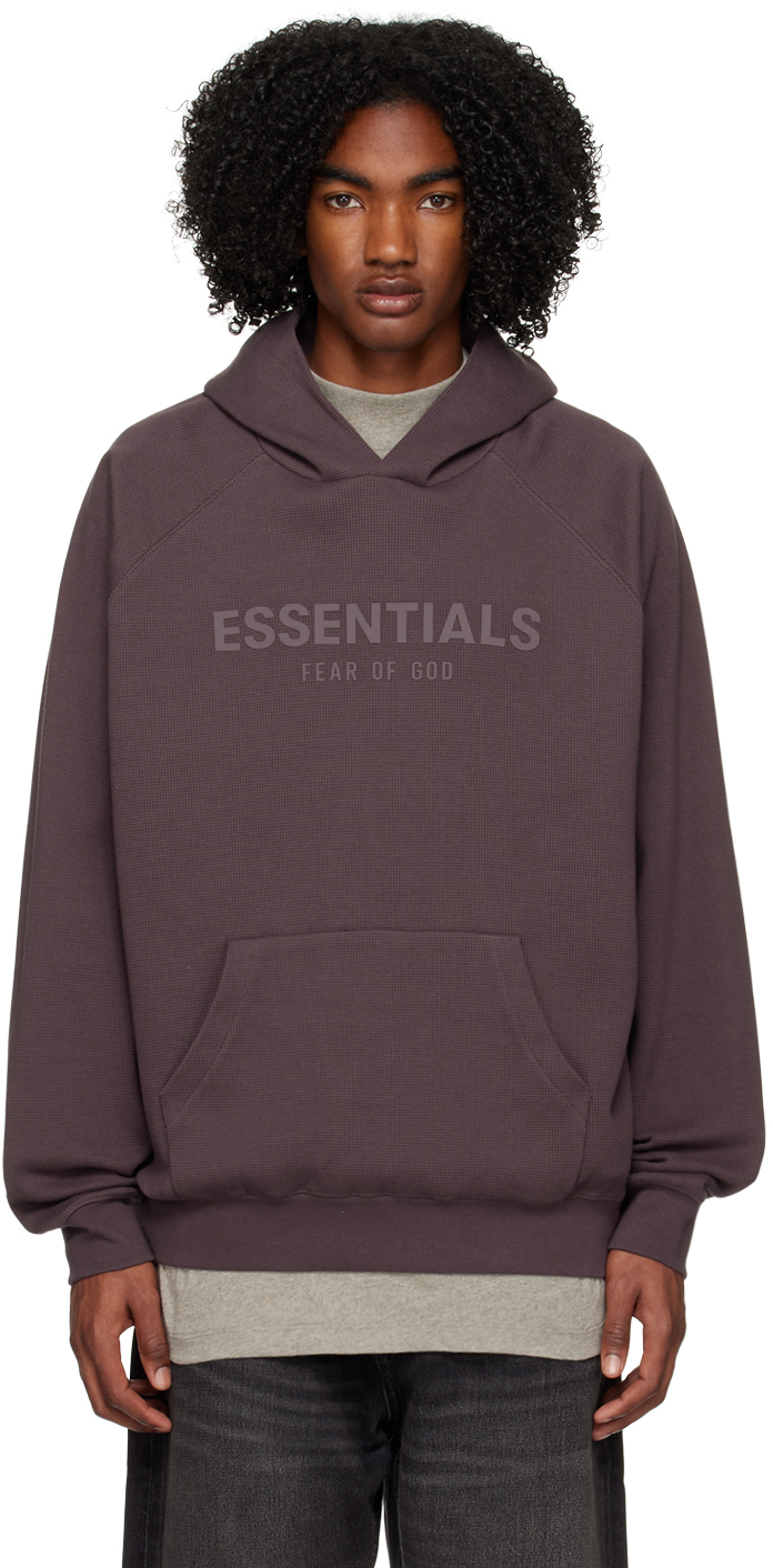 Essentials: Purple Raglan Hoodie | SSENSE UK