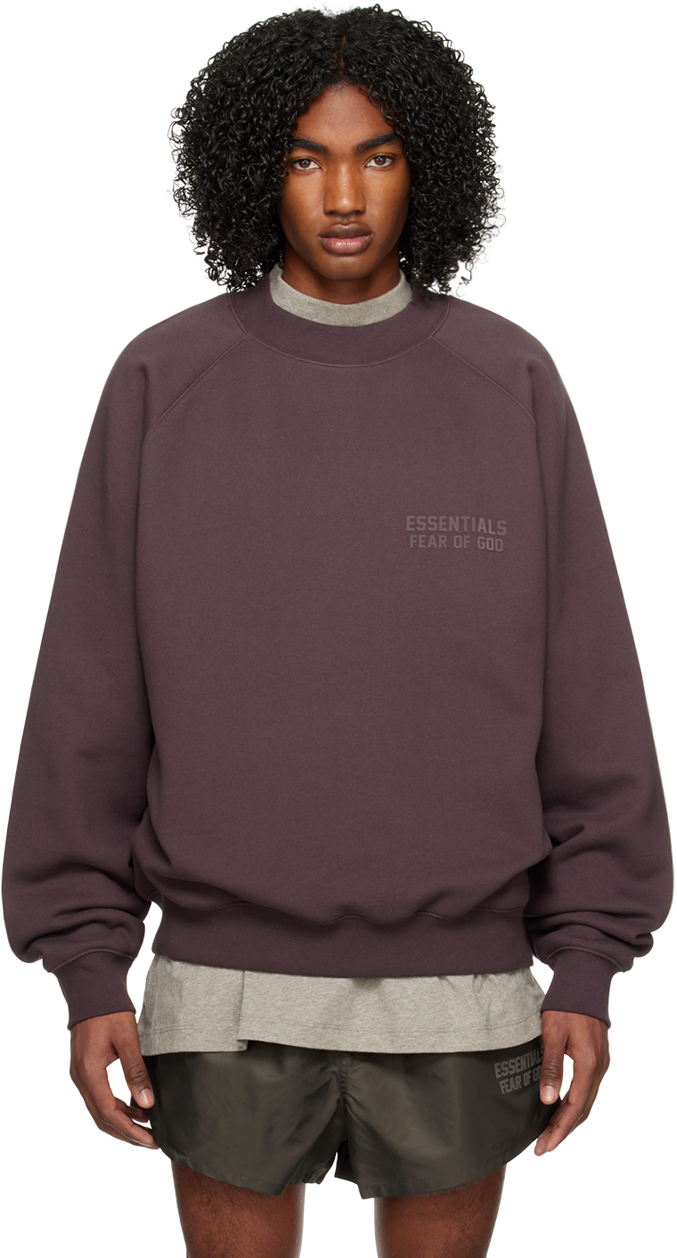 Essentials Purple Raglan Sweatshirt In Plum