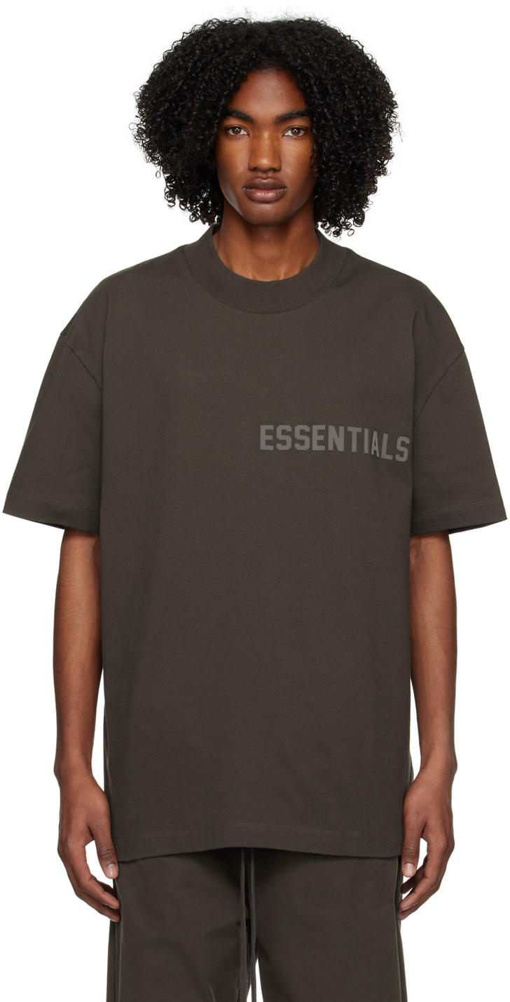 Fear Of God Essentials Gray Crewneck T Shirt Ssense Uk