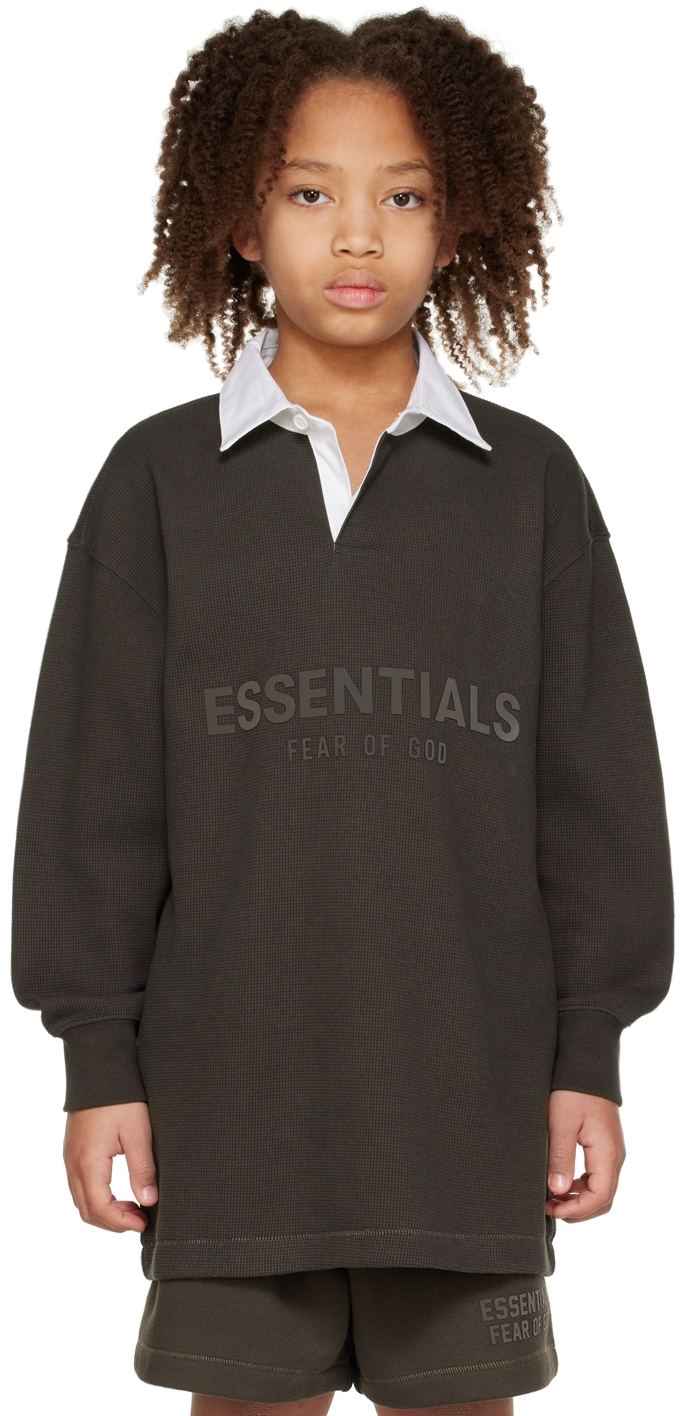 Essentials Kids Gray Button Polo