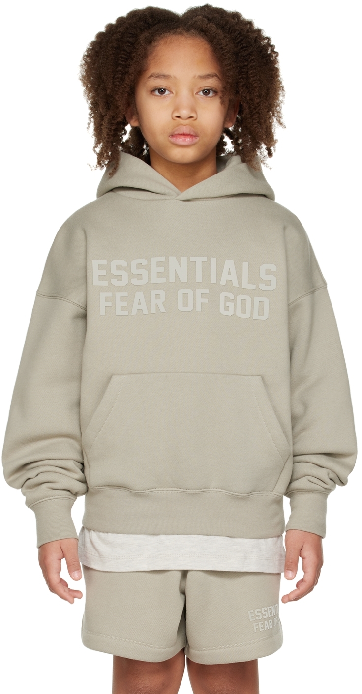 Buy Fear of God Essentials Grey Essentials Hoodie in Cotton Blend