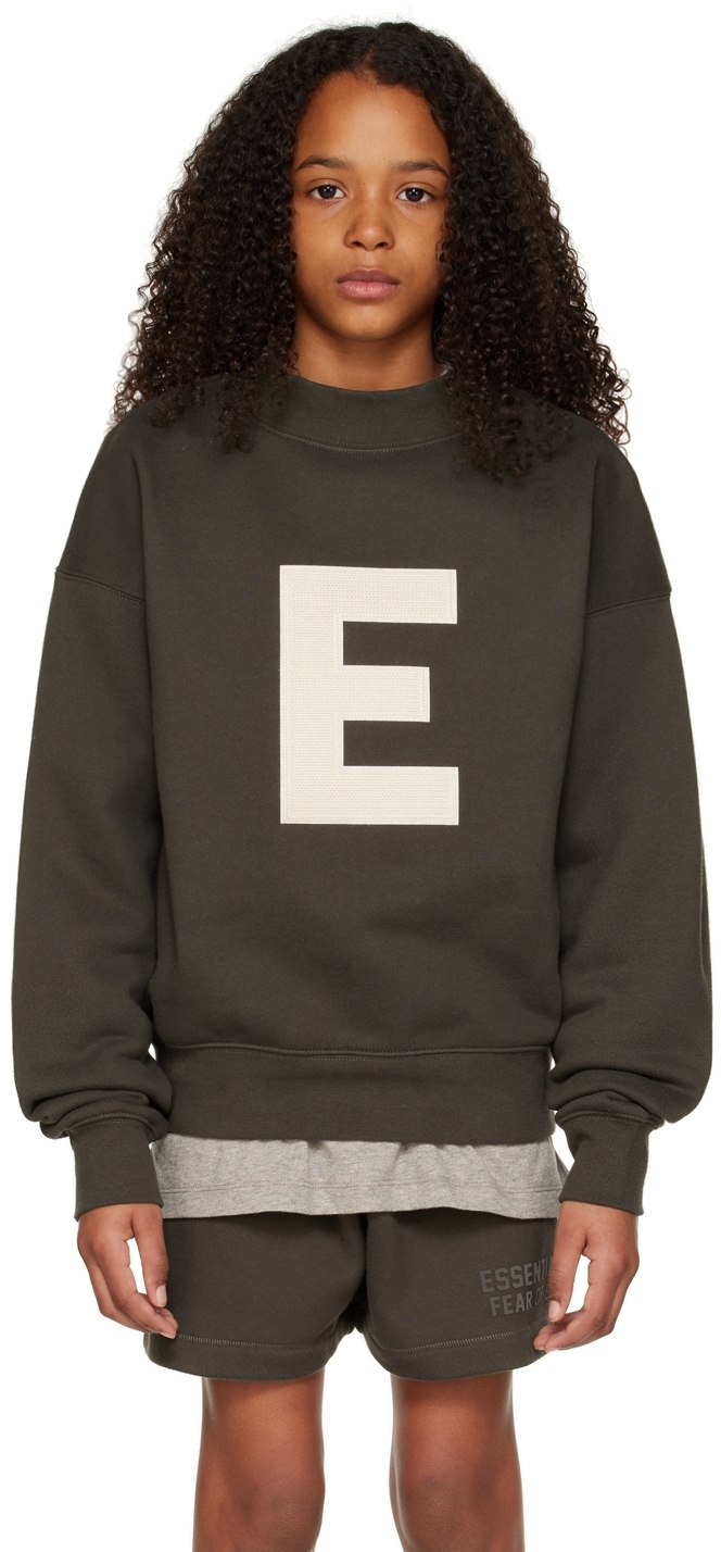 Essentials Kids Gray 'e' Sweatshirt In Off-black