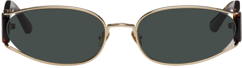 Linda Farrow Tortoiseshell Shelby Sunglasses In Light Gold/ T-shell/