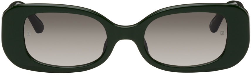 Linda Farrow Green Lola Sunglasses In Forest Green/ Light