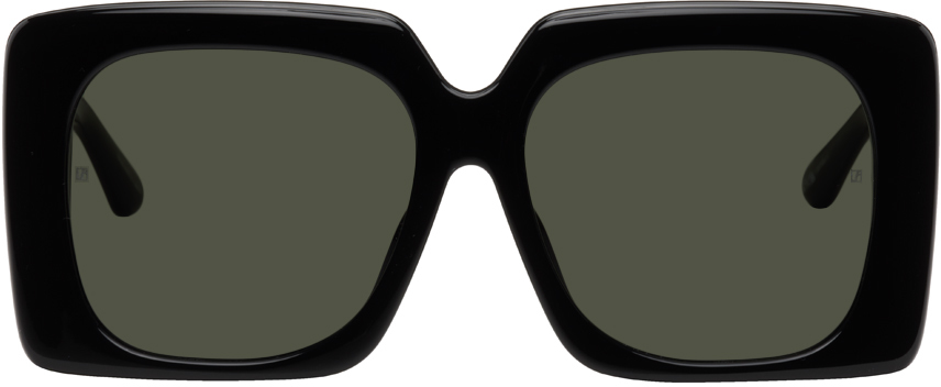 LINDA FARROW Black Sierra Sunglasses
