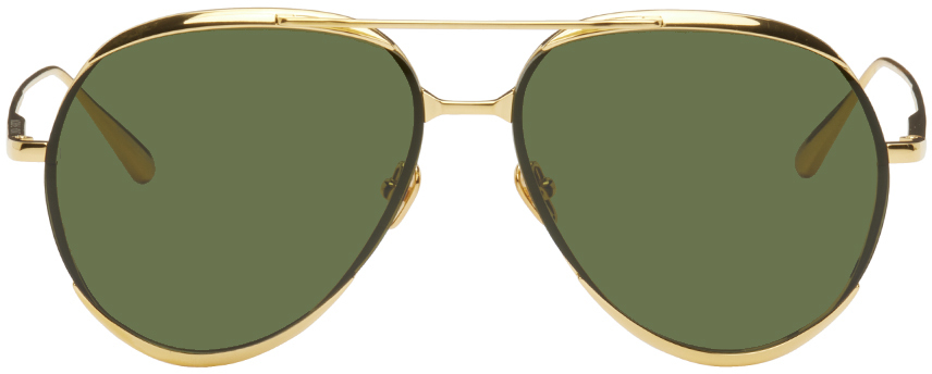 LINDA FARROW Gold Matisse Sunglasses