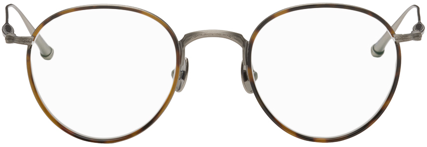 Matsuda Ssense Exclusive Tortoiseshell M3085-i Glasses In Antique Silver / Tor
