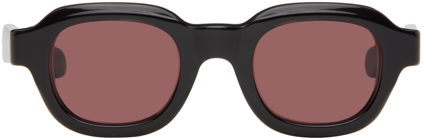 Matsuda Ssense Exclusive Black M1028 Sunglasses In Light Red Lens