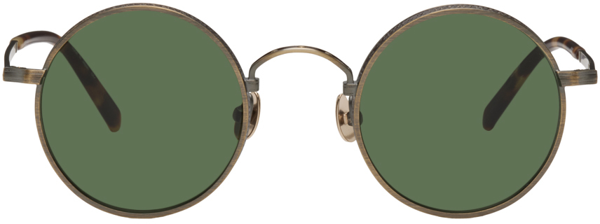 Matsuda Gold M3100 Sunglasses In Antique Gold/sage | ModeSens