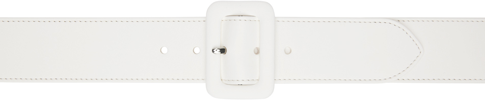 Maison Margiela White Leather Belt In T1003 White