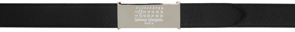 Shop Maison Margiela Black & Gray Reversible Belt In H9695 Black/greige
