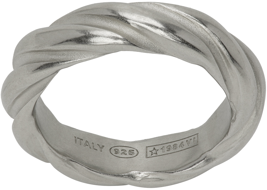 Maison Margiela Silver Timeless Ring In 951 Palladioburattat