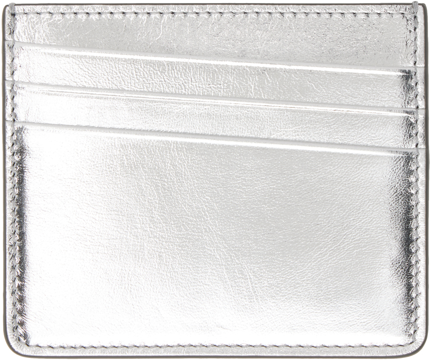 Silver Leather Card Holder