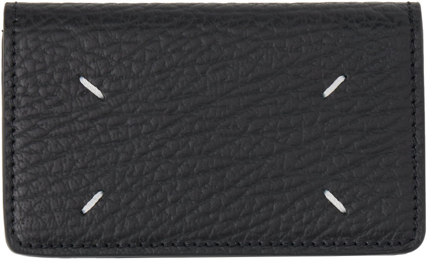 Maison Margiela Black Leather Card Holder In T8013 Black