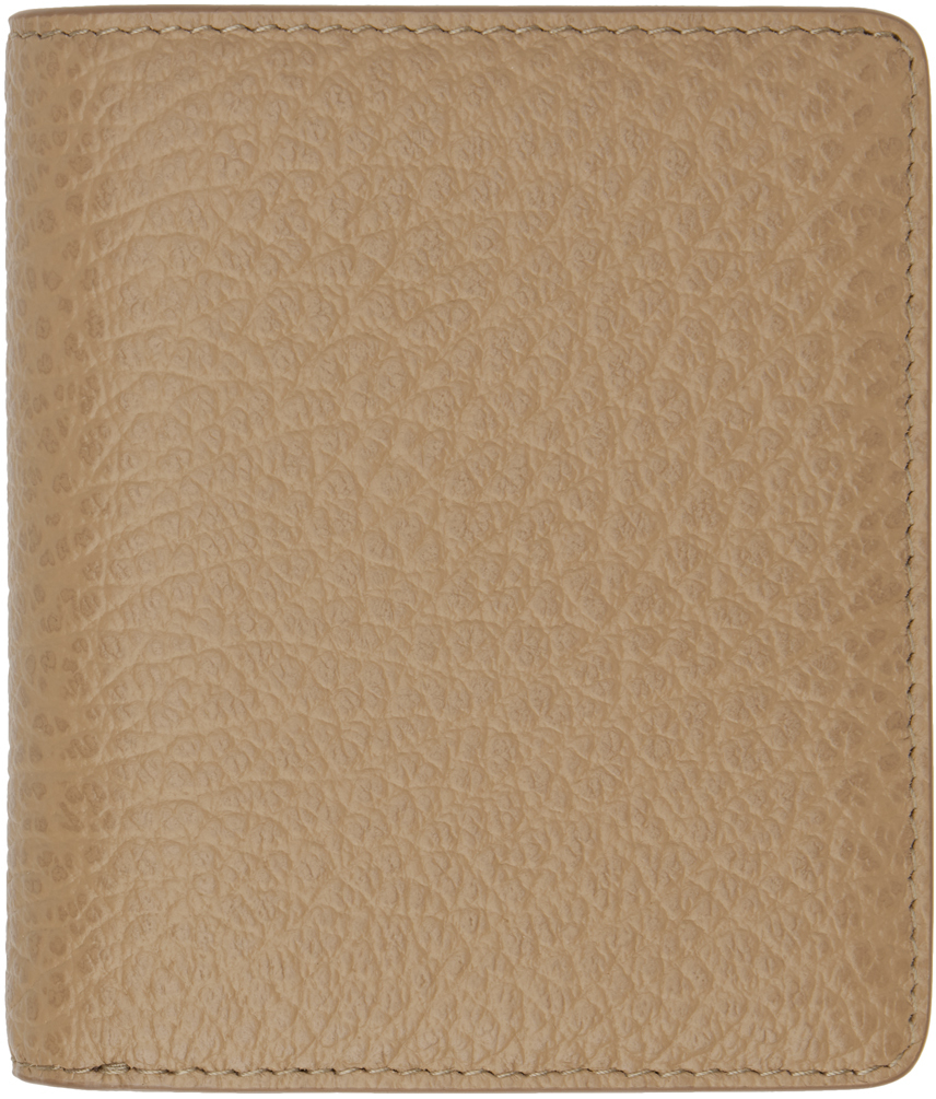 Maison Margiela Taupe Leather Bifold Wallet In T2172 Chamois