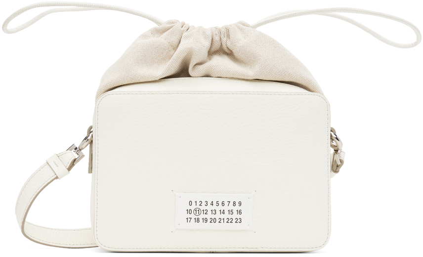 Shop Maison Margiela Off-white Medium 5ac Camera Bag In H0157 White