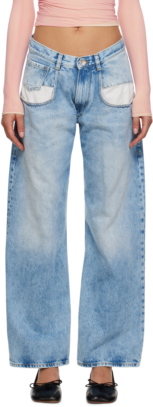 Maison Margiela Blue Contrast Pockets Jeans In 470 Col. 470