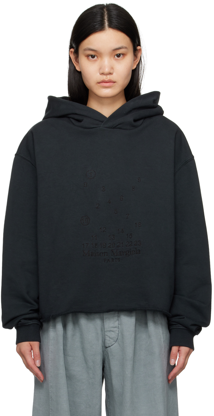 Black Numeric Hoodie by Maison Margiela on Sale