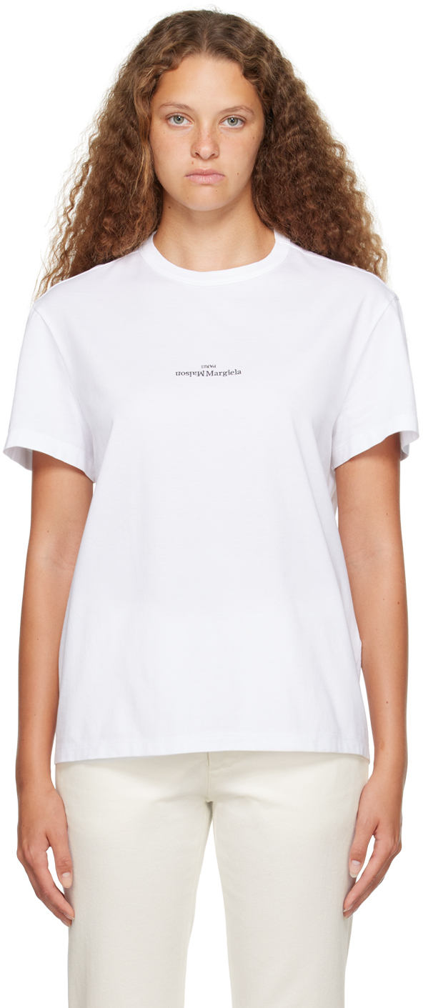 MAISON MARGIELA WHITE PRINTED T-SHIRT