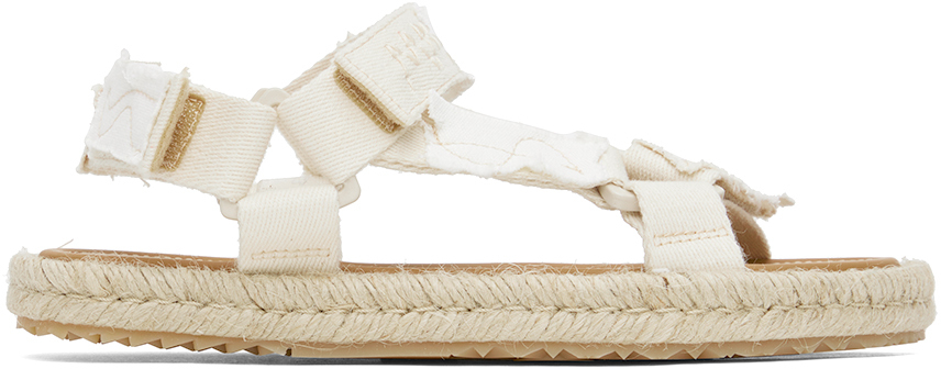 Shop Maison Margiela Off-white Patchwork Hiking Sandals In T1003 White