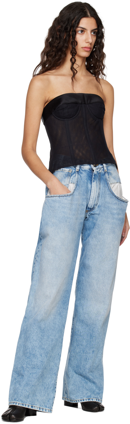 Maison Margiela Black Semi-sheer Camisole In 900 Black