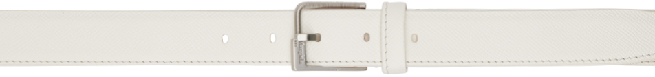 Maison Margiela Off-white Leather Belt In T1003 White
