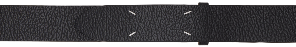 Maison Margiela Black Signature Stitch Belt In T8013 Black