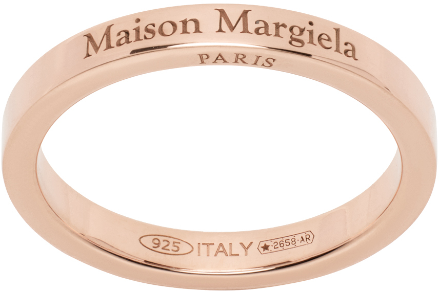 Maison Margiela: Rose Gold Engraved Ring | SSENSE UK